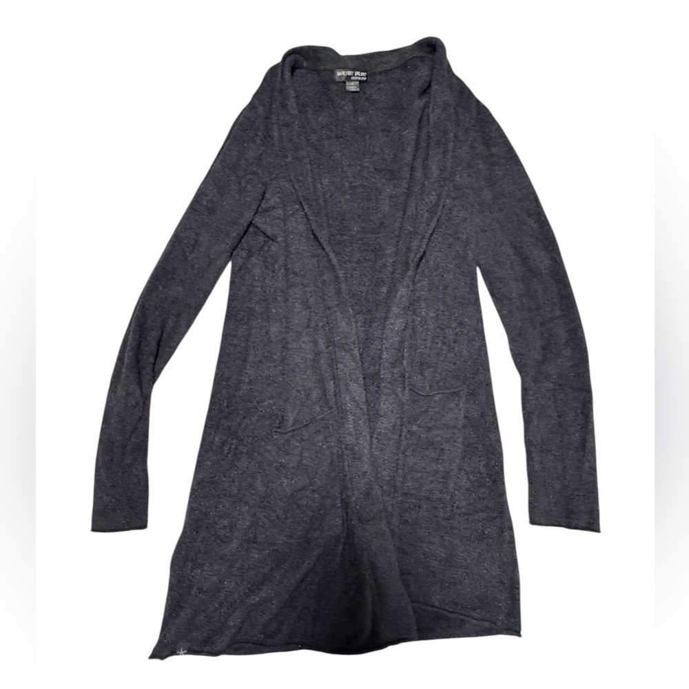 Barefoot Dreams CozyChic Lite Gray Open Front Cardigan Womenโs M
